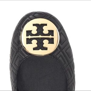 Brand new navy quilted Tory Burch flat
